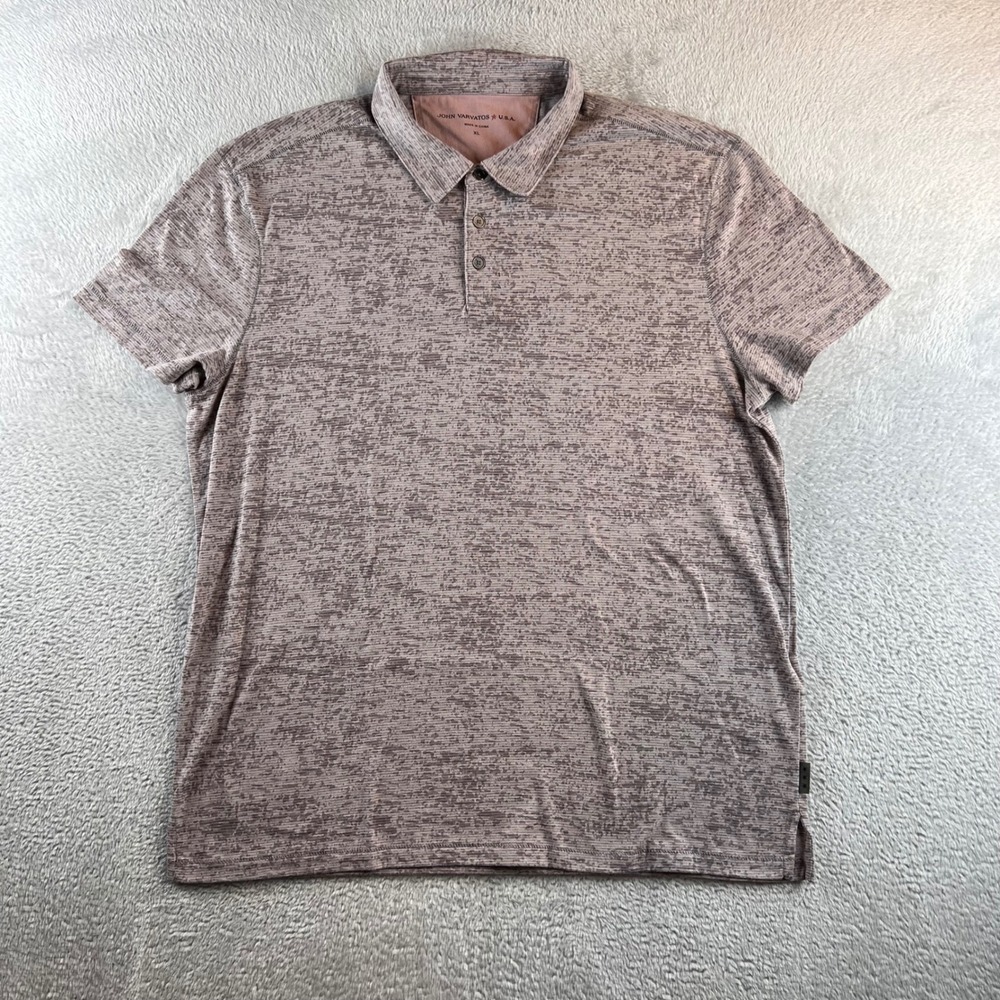 John Varvatos USA Mens XL Mauve Heather Space Dye Polo Shirt K4013U2B